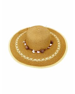 New Floppy Straw Hat with Shells