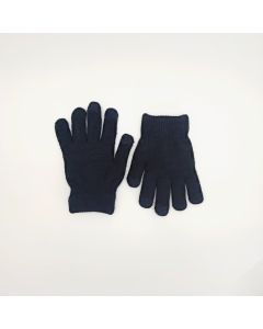 Women's plain black warm winter touch screen compatible gloves 