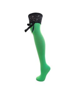 Green Over the Knee Socks with Ribbon