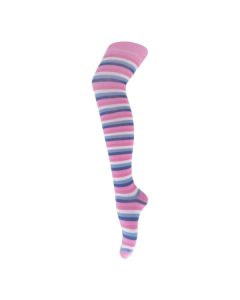 Thin Pink Rainbow Over The Knee Socks