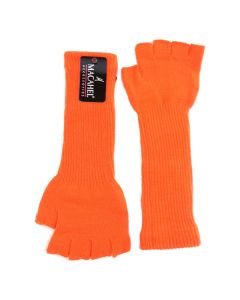 Neon Long Orange Fingerless Gloves