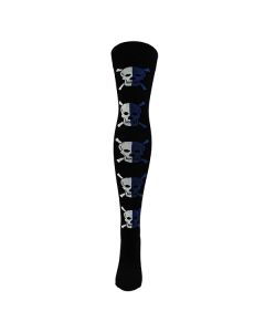 Multi Color Skulls On Black Over The Knee Socks