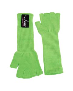 Neon Long Green Fingerless Gloves