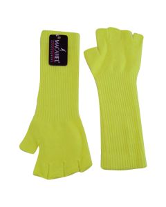 Neon Long Yellow Fingerless Gloves
