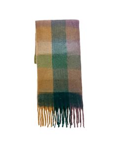 Green And Brown Tones Assorted Color Check Design Scarves