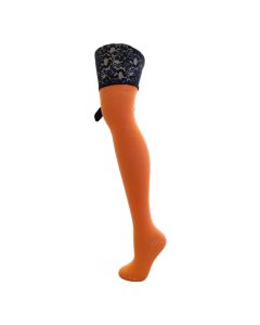 Orange Over the Knee Socks with Ribbon