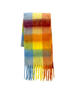 Blue And Yellow Tones Assorted Color Check Design Scarves