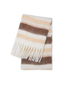 Beige and Brown Skinny Stripes Scarf