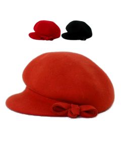 Women's Wool Beret With Bow
