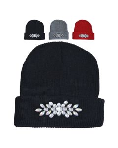 Gem Knitted Beanie Assorted-2