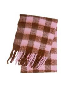 Brown and Pink Checkers Design Scarf