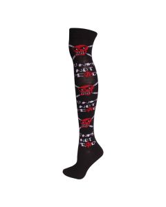 Devil Skull Design Over The Knee Socks