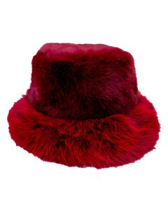 Macahel Plain Wine Fluffy Bucket Hats