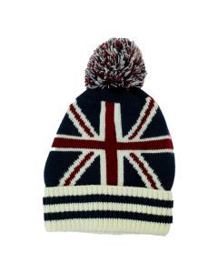 Union Jack Beanies with Pom Pom 