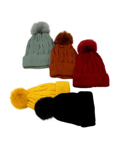 Ladies Lined WINTER  Pompom Beanies