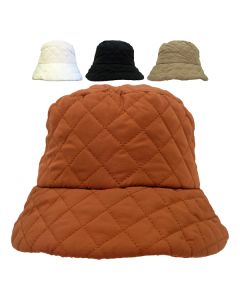 Assorted Adjustable Diamond Stitched Bucket Hats