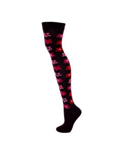 Flower Design Purple Over the Knee Socks
