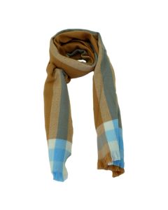 Mustard and Blue Design Soft Oversized Scarves