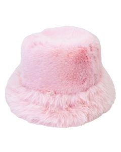 Macahel Plain Pink Fluffy Bucket Hats