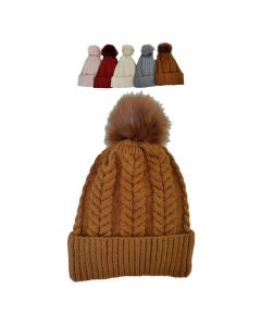 Assorted PomPom Beanie with Lining