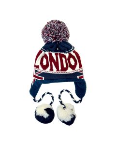 Union Jack London Beanie with Matching Pom Pom