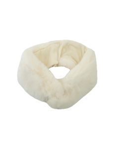 Bow Style Twisted White Faux Fur Headband with Inner Lined