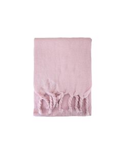 TASSELED PLAIN LIGHT PINK SCARF