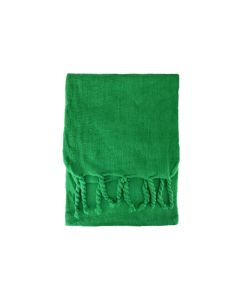 Tasseled Plain Green Scarf