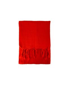 TASSELED PLAIN RED SCARF