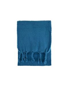 TASSELED PLAIN TEAL SCARF