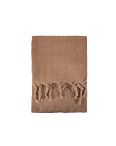 TASSELED LATTE BROWN SCARF