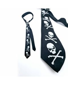 White Skulls & Bones On Black Ties