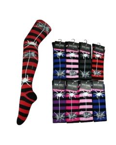 Spiders on Thick Stripe Assorted Over the Knee Socks