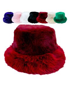 Macahel Assorted Plain Colours Fluffy Bucket Hats