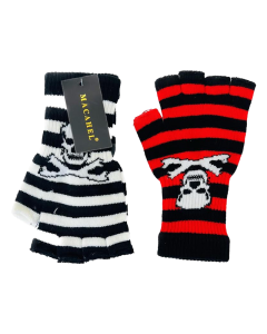 Assorted Stripe White Skull Bones Gloves