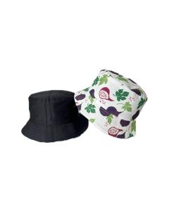 Reversible White Veggie Bucket Hat