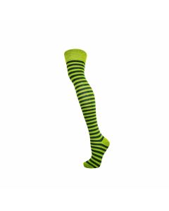 Two Colour Thin Stripe Green Pastel Over The Knee Socks
