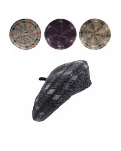 Assorted Diamond Tweed Style Fleck Wool French Berets
