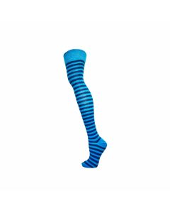 Two Colour Thin Stripe Turquoise Pastel Over The Knee Socks