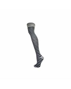 Two Colour Thin Stripe Grey Pastel Over The Knee Socks