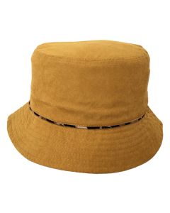 Reversible Mustard/Leopard Design Bucket Hat