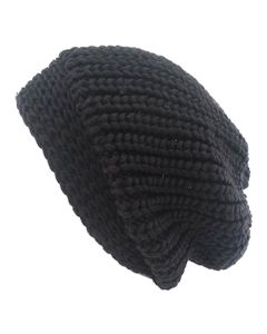 Unisex Slouch Beanie Cable Knitted Pattern