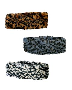 Leopard Design Fur Faux Headband Assorted Set