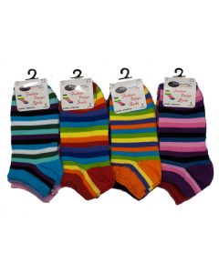 Assorted Rainbow Design Ladies Trainer Socks