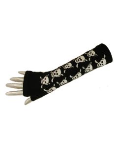 Multi Skull On Black Assorted Long Gloves