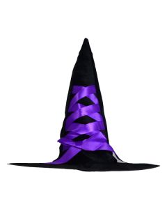 Halloween Hat With Purple Ribbon