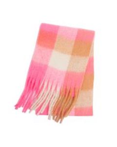 Pink and Beige Check Design Scarf