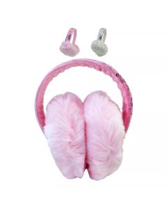 Macahel Foldable Fluffy Earmuffs for Girls and Ladies with Glittered Band