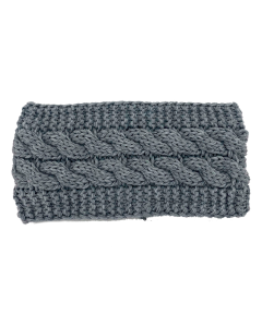 Grey Kable Knitted Warmer Headband HB-007-2