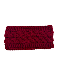 Burgandy Kable Knitted Warmer Headband HB-007-3